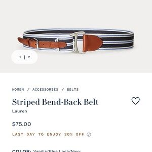 Ralph Lauren Navy and Brown Striped Belt